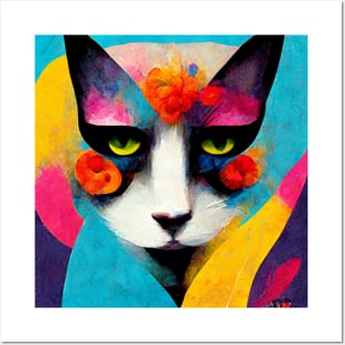 Abstract Cat Posters and Art